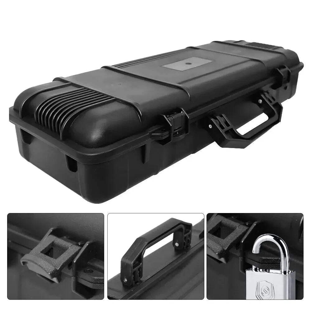 6 Sizes Black Hard Shell PP Toolbox Shockproof Portable Tool Storage Case