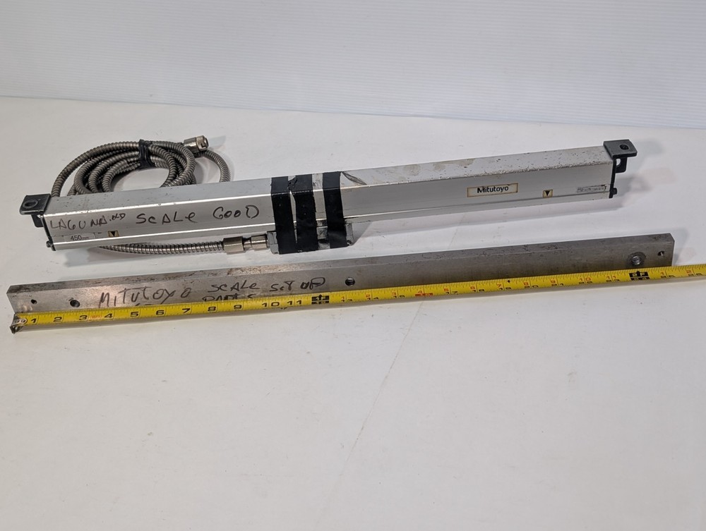 Assorted Mitutoyo linear encoder scale components, sensor cable *FOR PARTS*