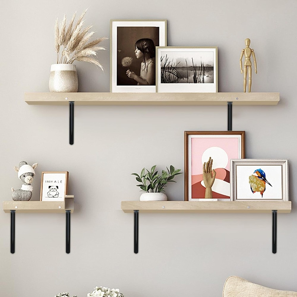 Matte Black Metal Shelf Angle Brackets - 16 Pack
