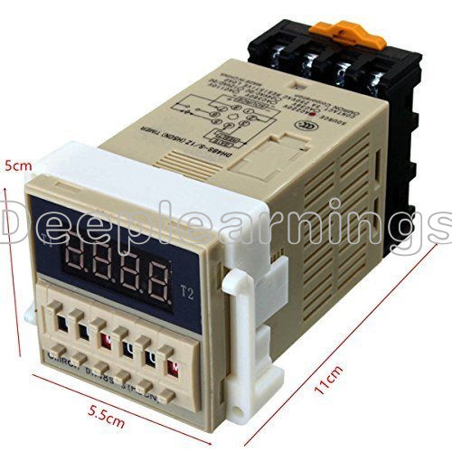 AC 220V DH48S-S Digital Precision Programmable Time Delay Relay Socket Base NEW