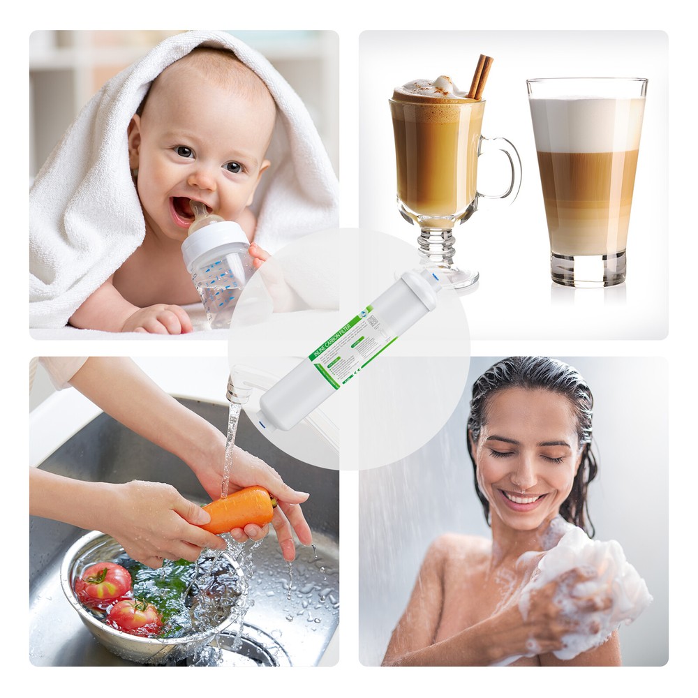 T33 Inline Post Carbon Water Filter 1/4" Quick Connect for RO System / Ice Maker