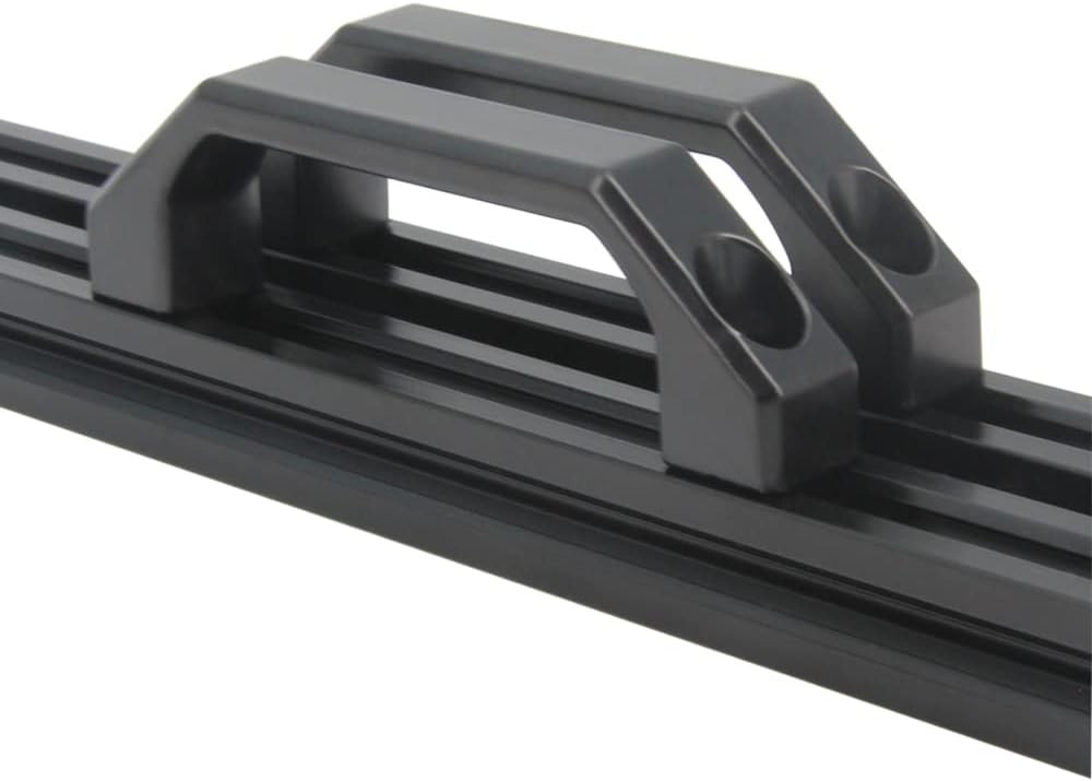 Black Aluminium Alloy Handle Rectangular Pull 2 Pcs