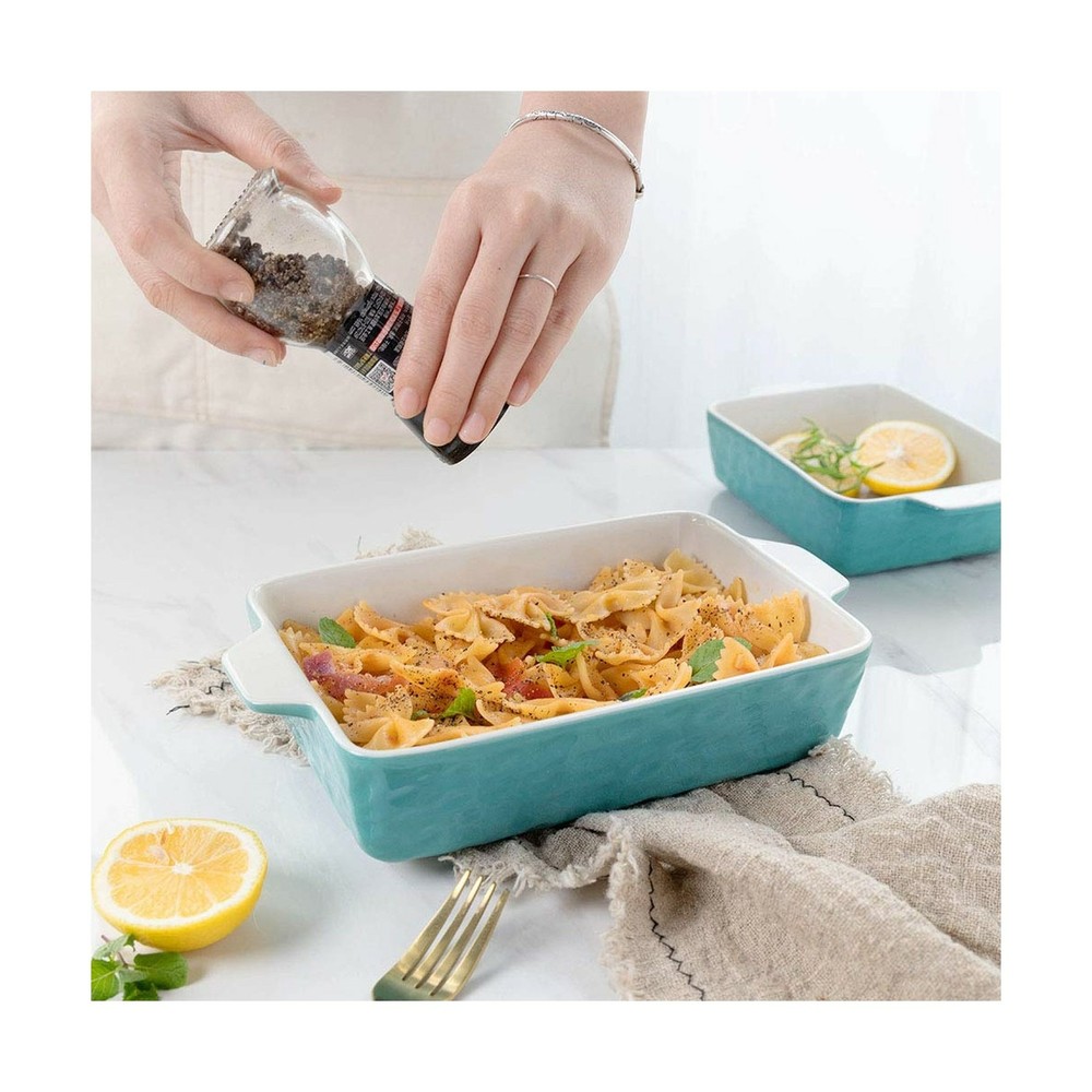 Bakeware Set, Krokori Rectangular Baking Pan Ceramic Glaze Baking Dish for Co...