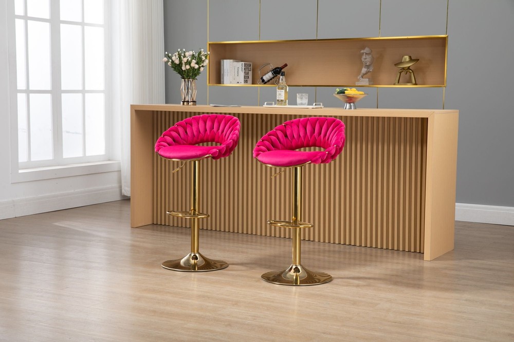 SET2PC COOLMORE Swivel Bar Stools: Adjustable, Footrest, Kitchen & Dining