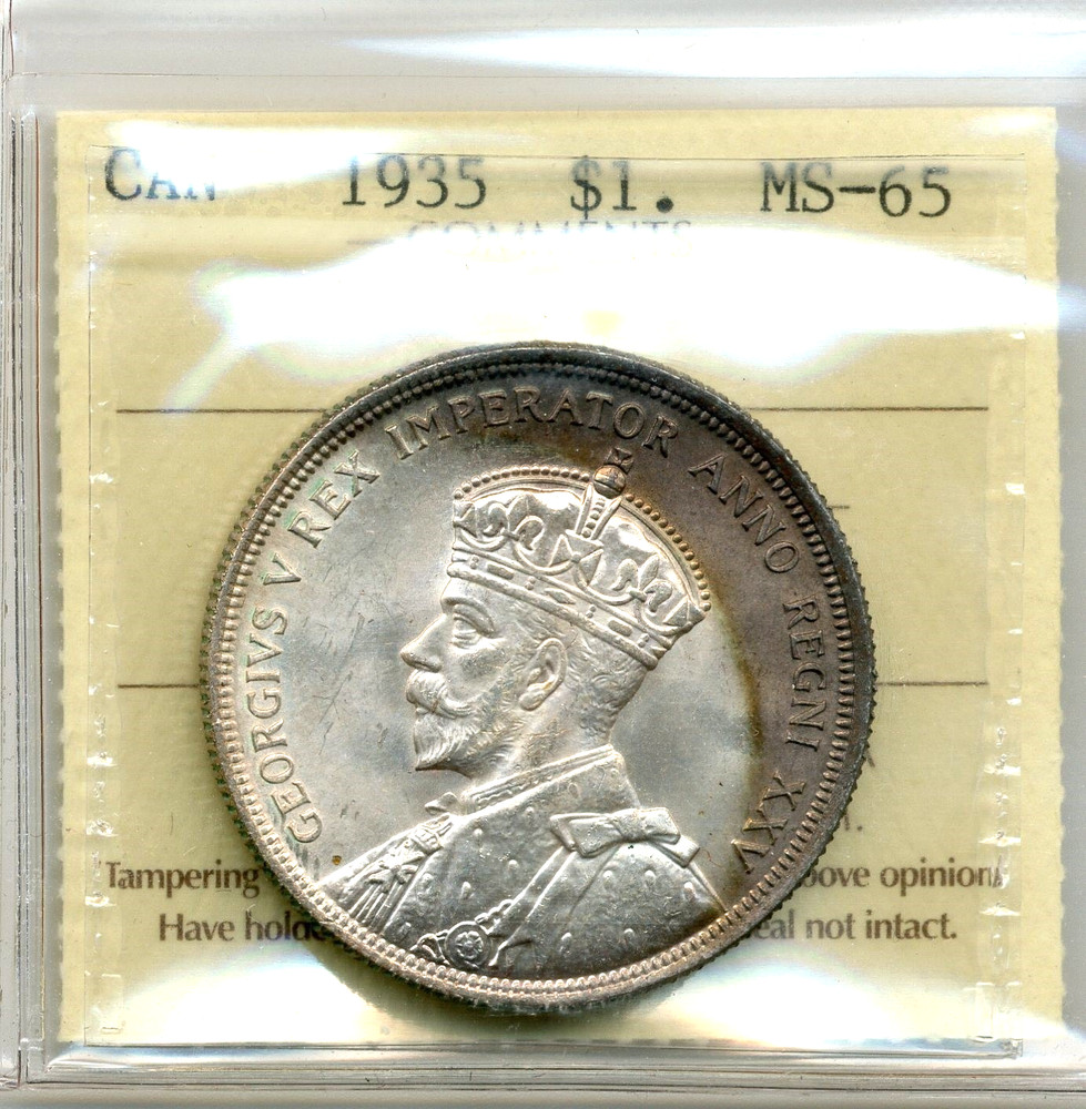 1935 Canada $1, GEM Uncirculated, ICCS MS65
