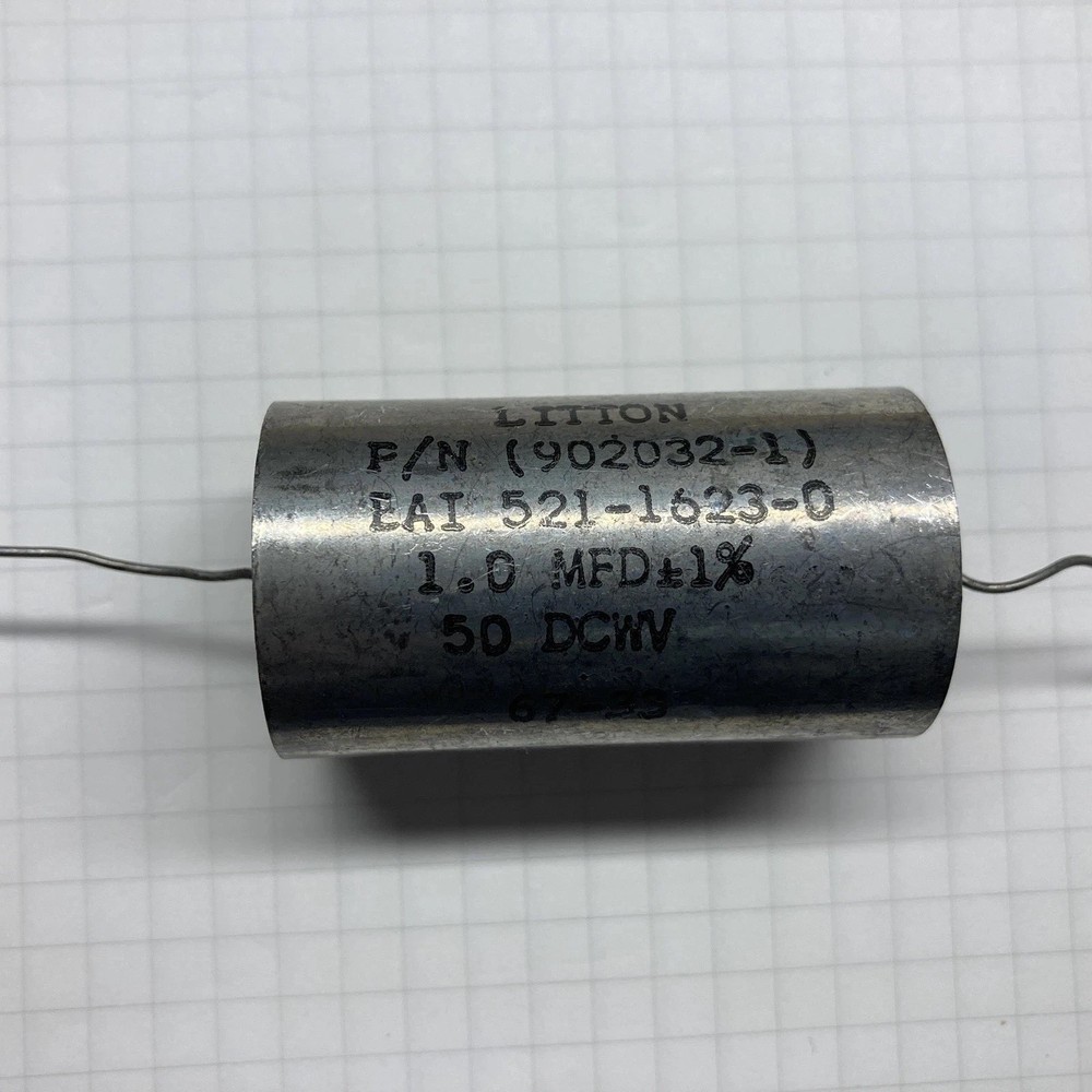 Capacitor 1.0 MFD 50 DCWV EAI Litton Precision Polystyrene (5 pieces)