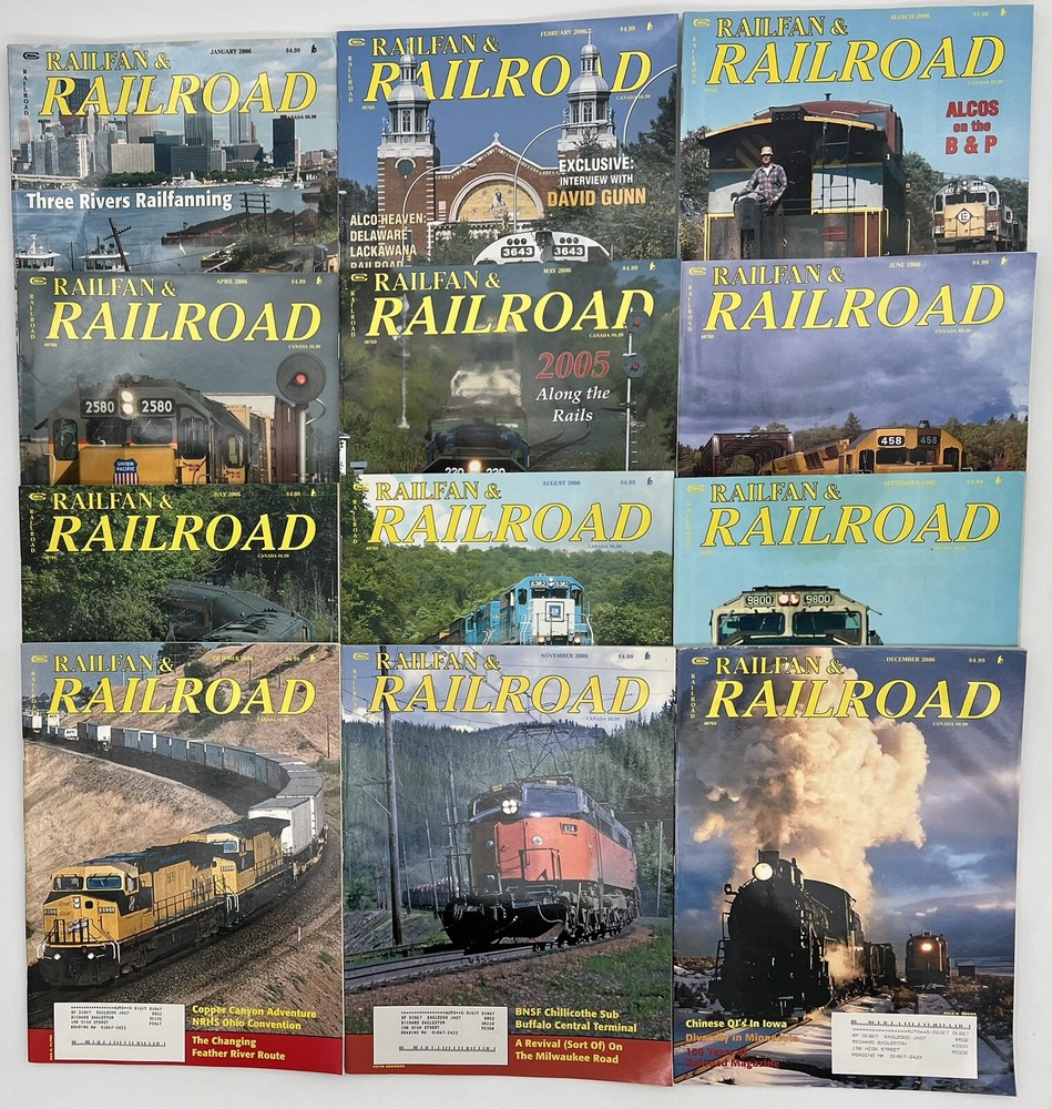 Railfan & Railroad 12 Issues 2006 (Complete Year 2006)