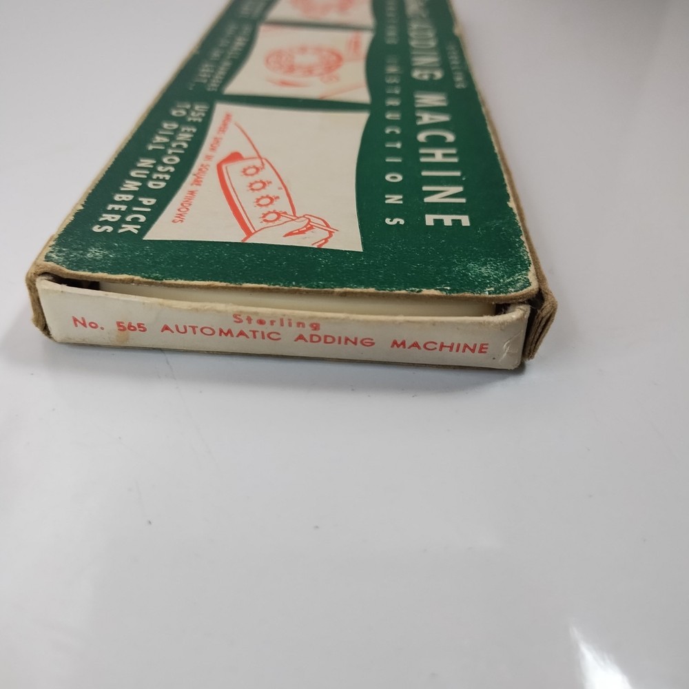 Vtg Sterling #565 Dial-A-Matic Automatic Mechanical Adding Machine + Stylus
