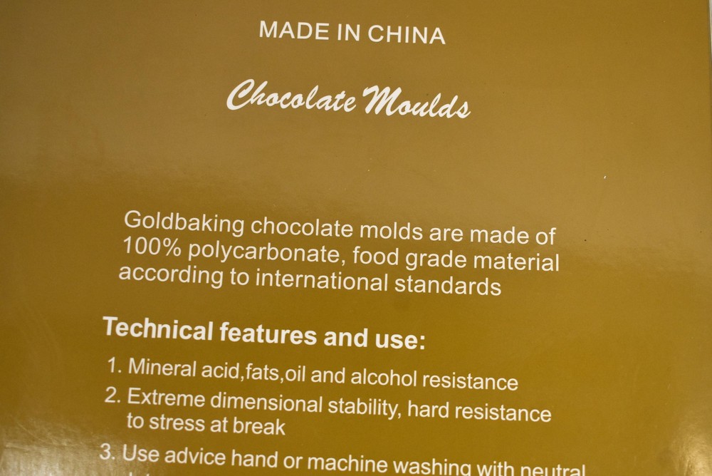 Goldbaking Medium Polycarbonate Chocolate Mold Clear Solid Baking Tray 3 Pack
