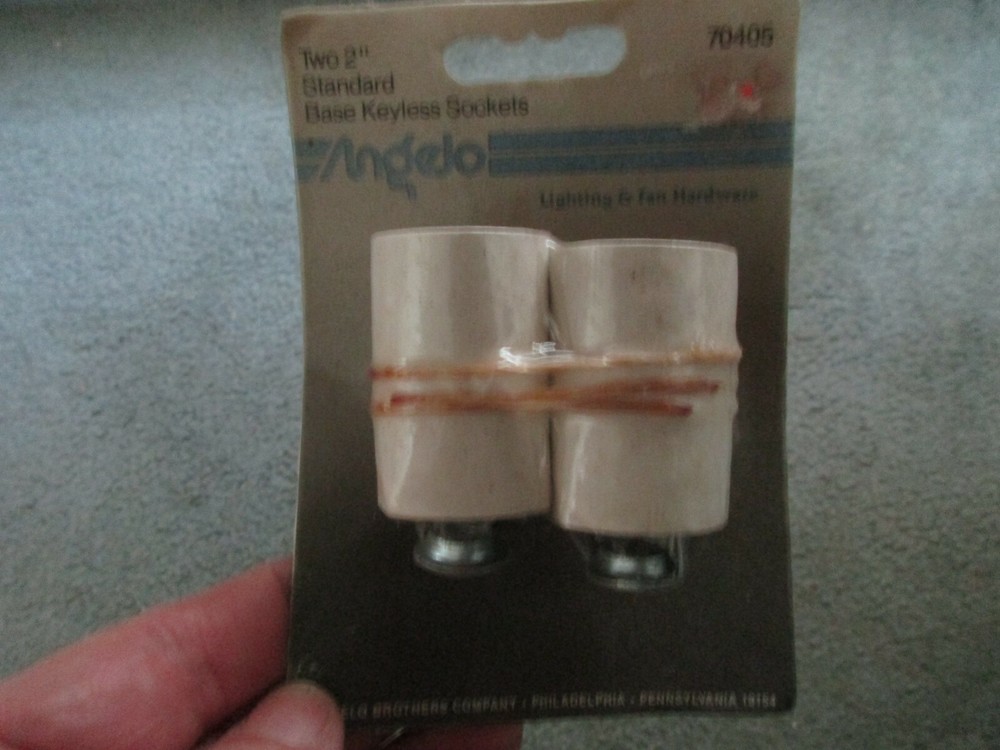 NOS - Angelo Standard Base Keyless sockets - Two 2"