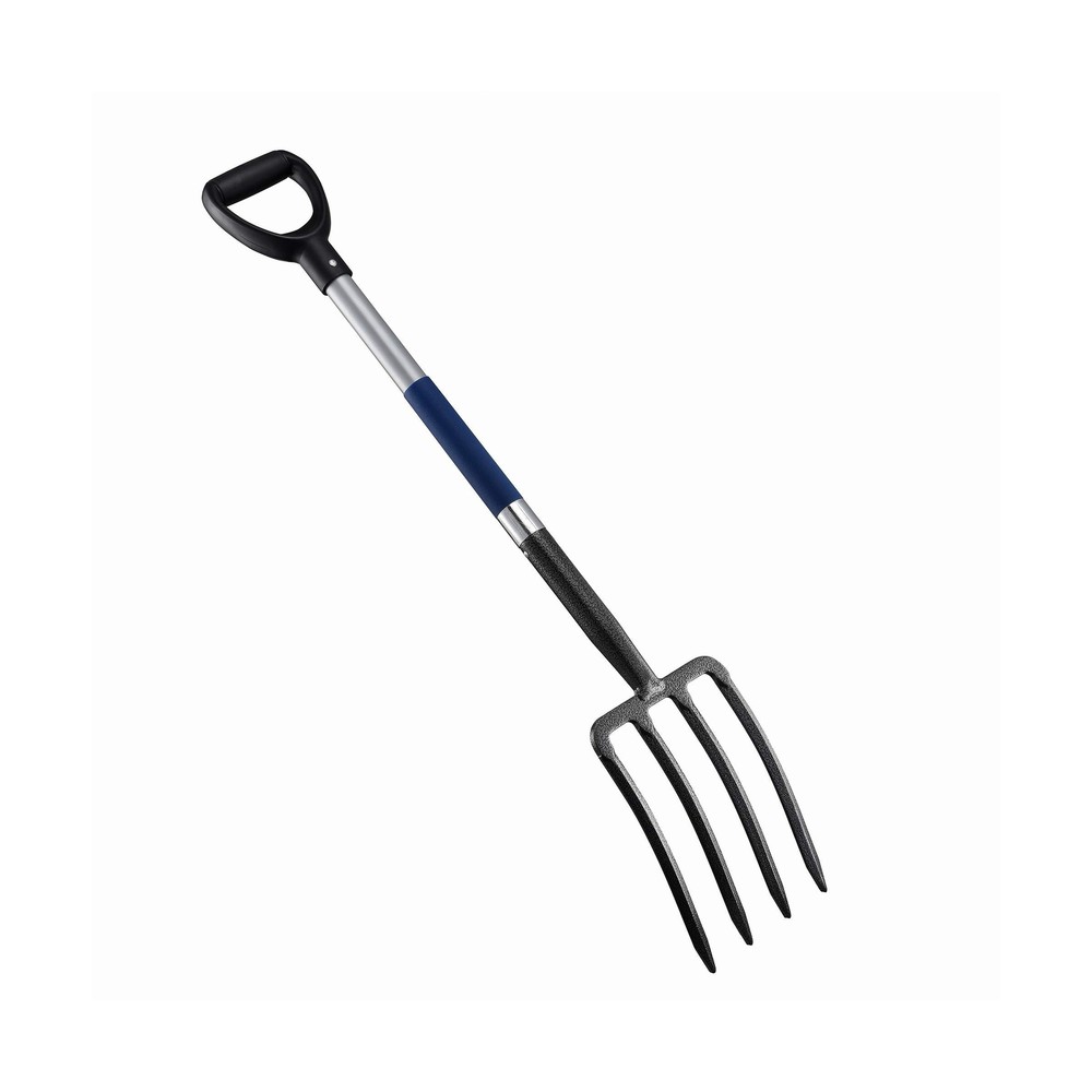 Mujocooker 4-Tine Spading Digging Fork, Garden Digging Spading Fork Forged St...