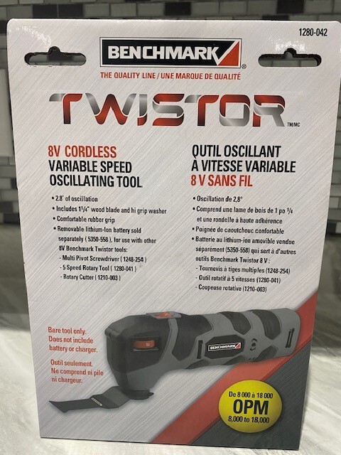 NEW BENCHMARK TWISTOR 8V CORDLESS VARIABLE SPEED OSCILATING TOOL - TOOL ONLY