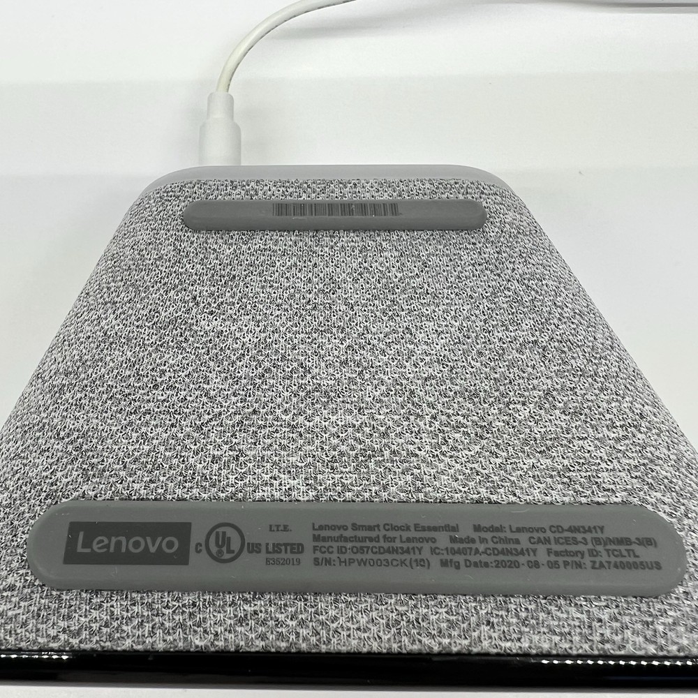 Lenovo Google Smart Clock Essential CD-4N341Y Gray - TESTED WORKING!