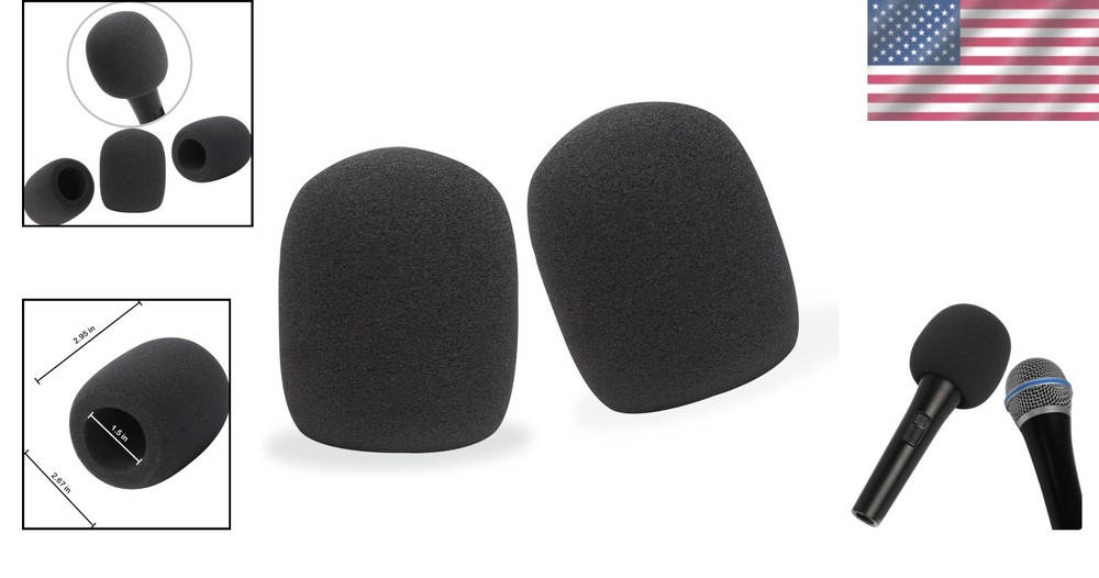Washable 2-Pack Microphone Windscreen - Standard Fit for Optimal Comfort