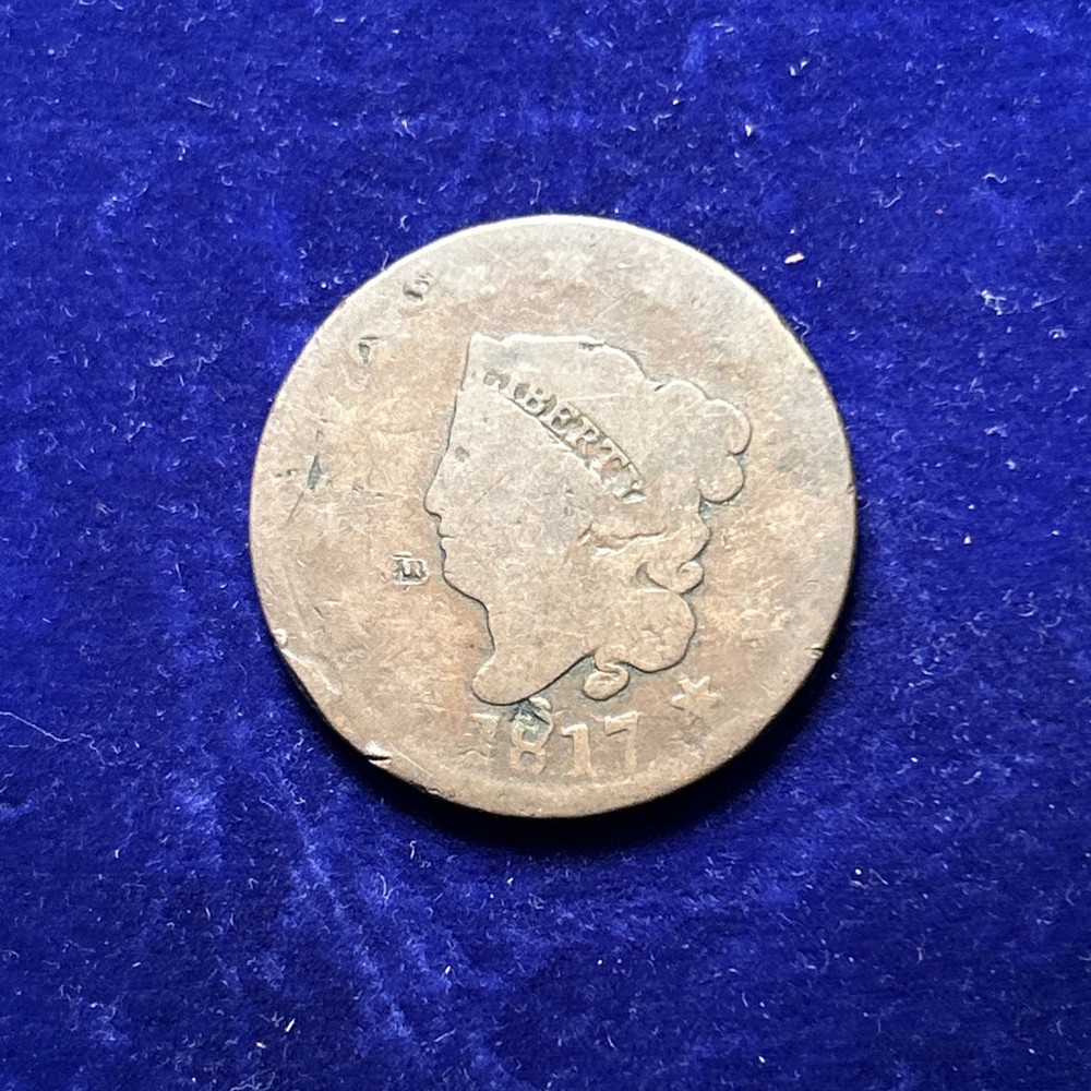 1817 1c Coronet or Matron Head Large Cent QA3087