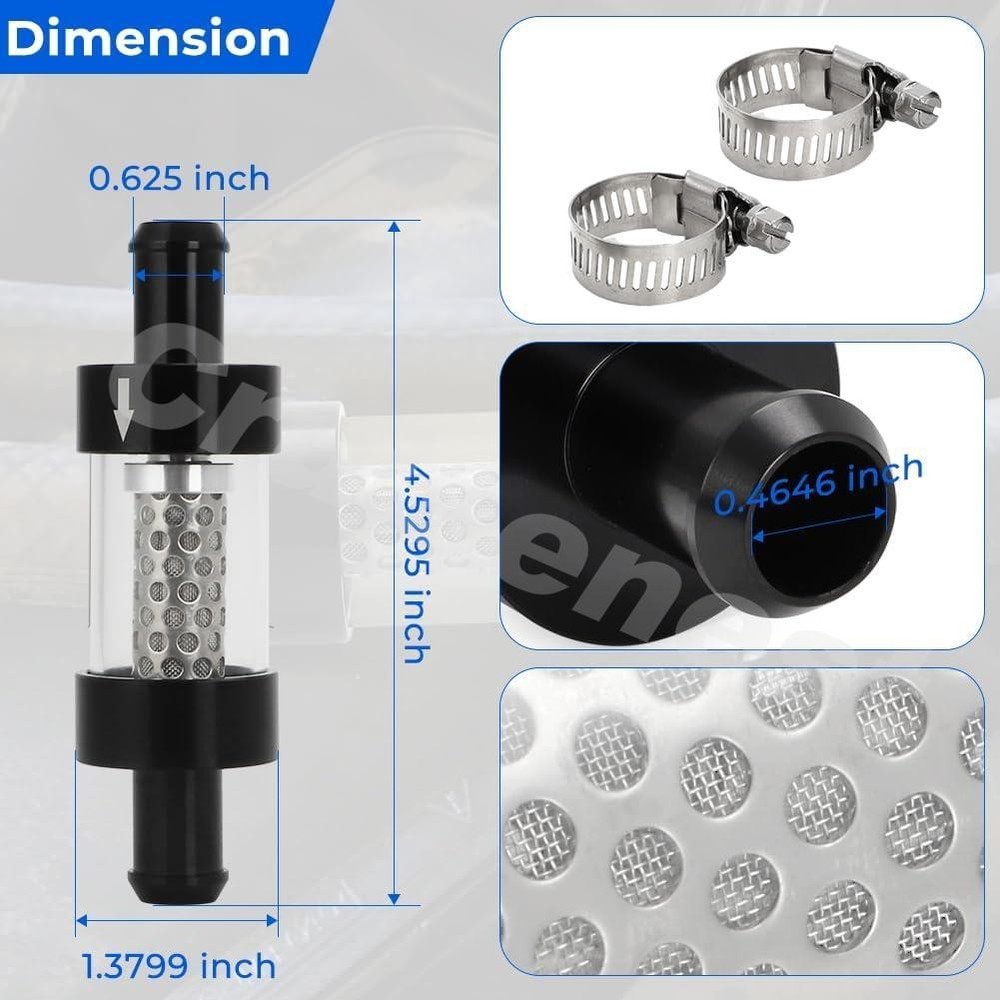 2x 5/8" Universal Filter Inline Heater Core Coolant Filter and Inspection System