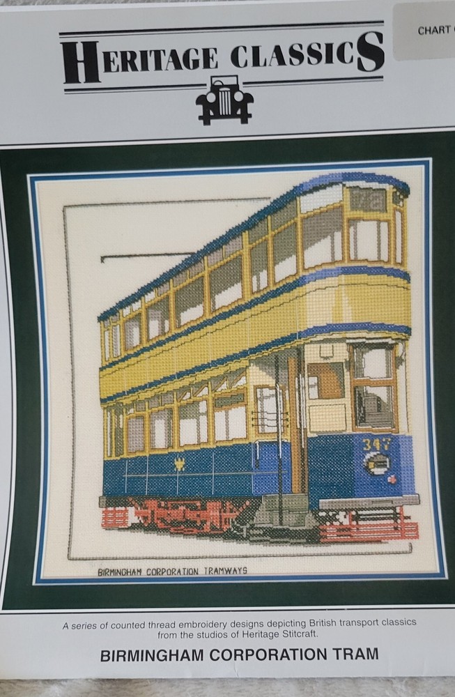 Heritage Classics Birmingham Corp Tram Cross Stitch Pattern Chart
