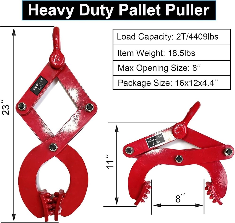 Pallet Puller Clamp Tool Plywood Limbs Unloading Small Tree Fence Post Removing