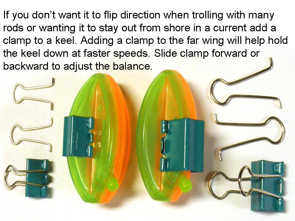 4 Bullet Bobbers - mini planer boards floats / bobbers with directional control