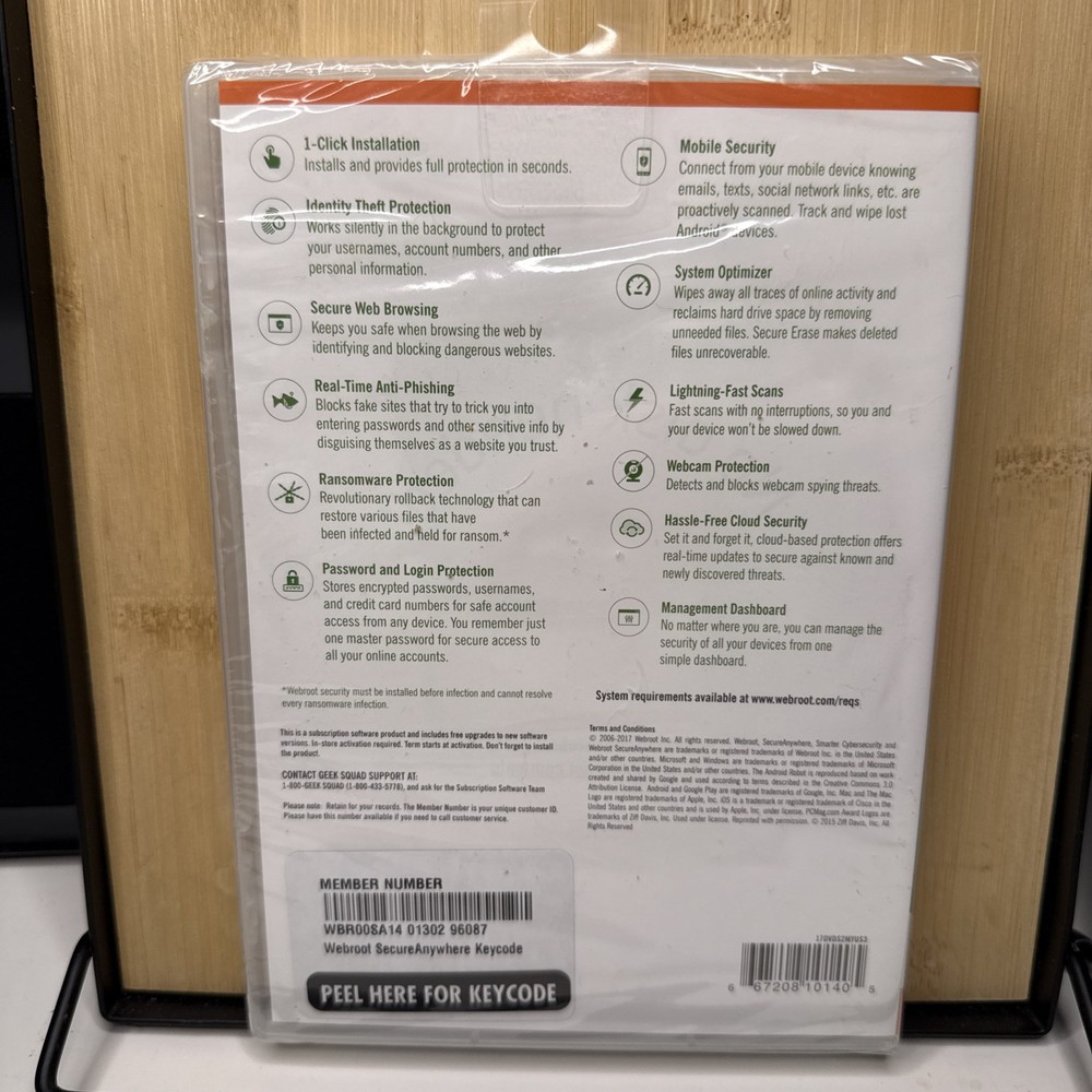 SEALED Webroot Secure Anywhere Internet Security 3 Devices Windows/Mac/Android