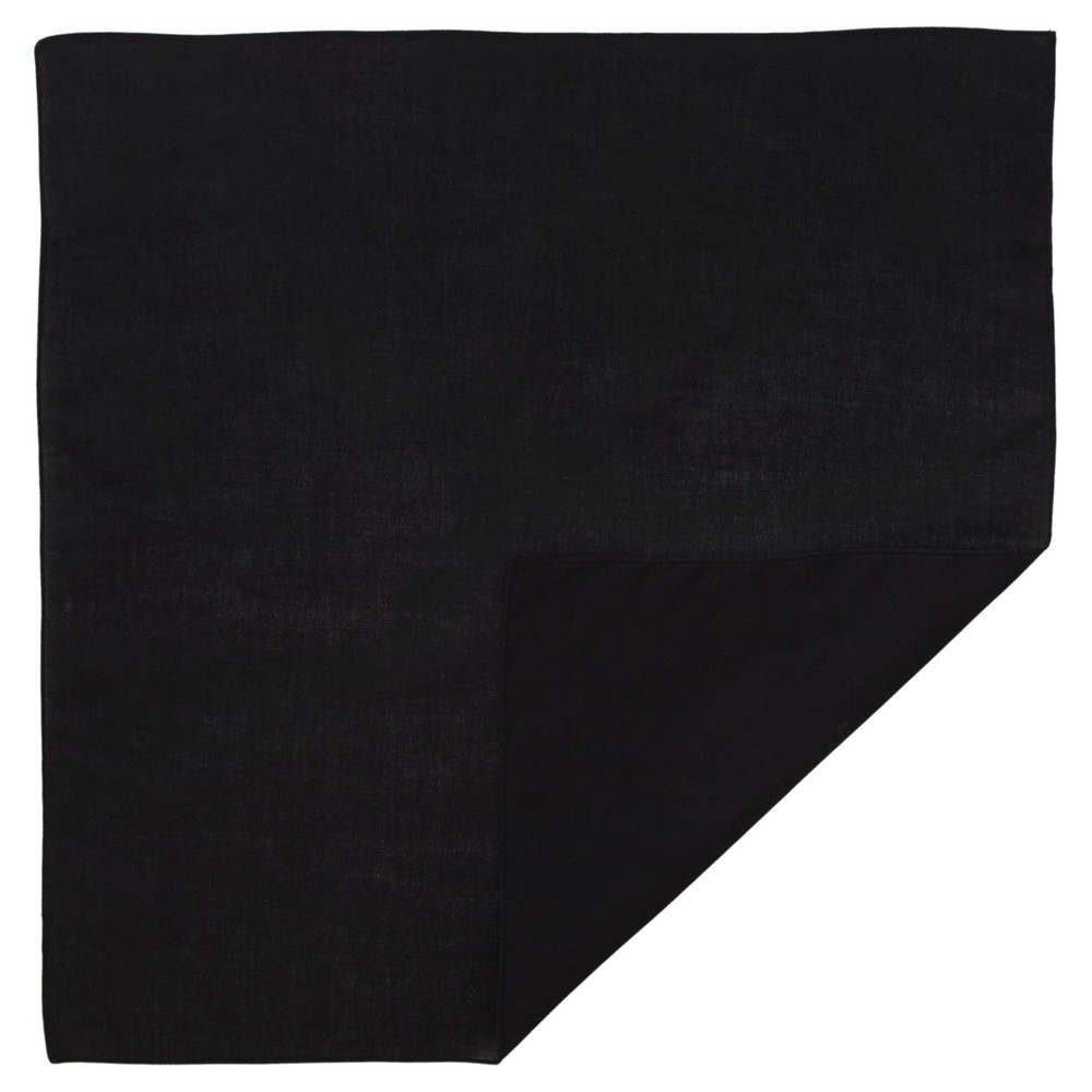 Black Solid Bandana - Single Piece 22x22 1 (1pcs),