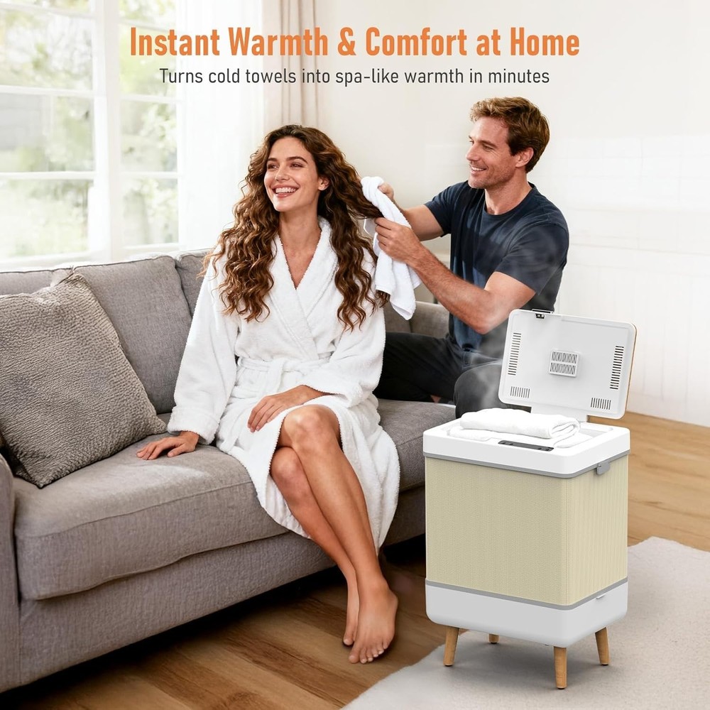 Compact 35L Towel Storage Heater with Digital Display & Timer – Gift-Ready