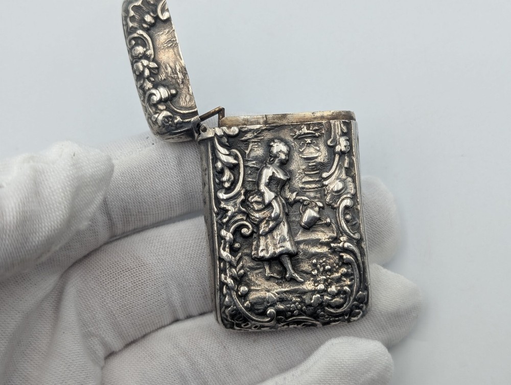 Antique Sterling Silver Match Safe 925 44g