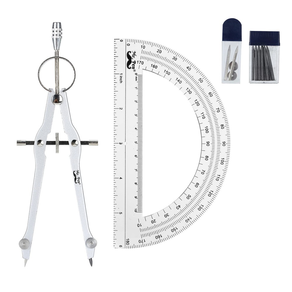 Mr. Pen- Protractor and Compass Set, Protractor,...