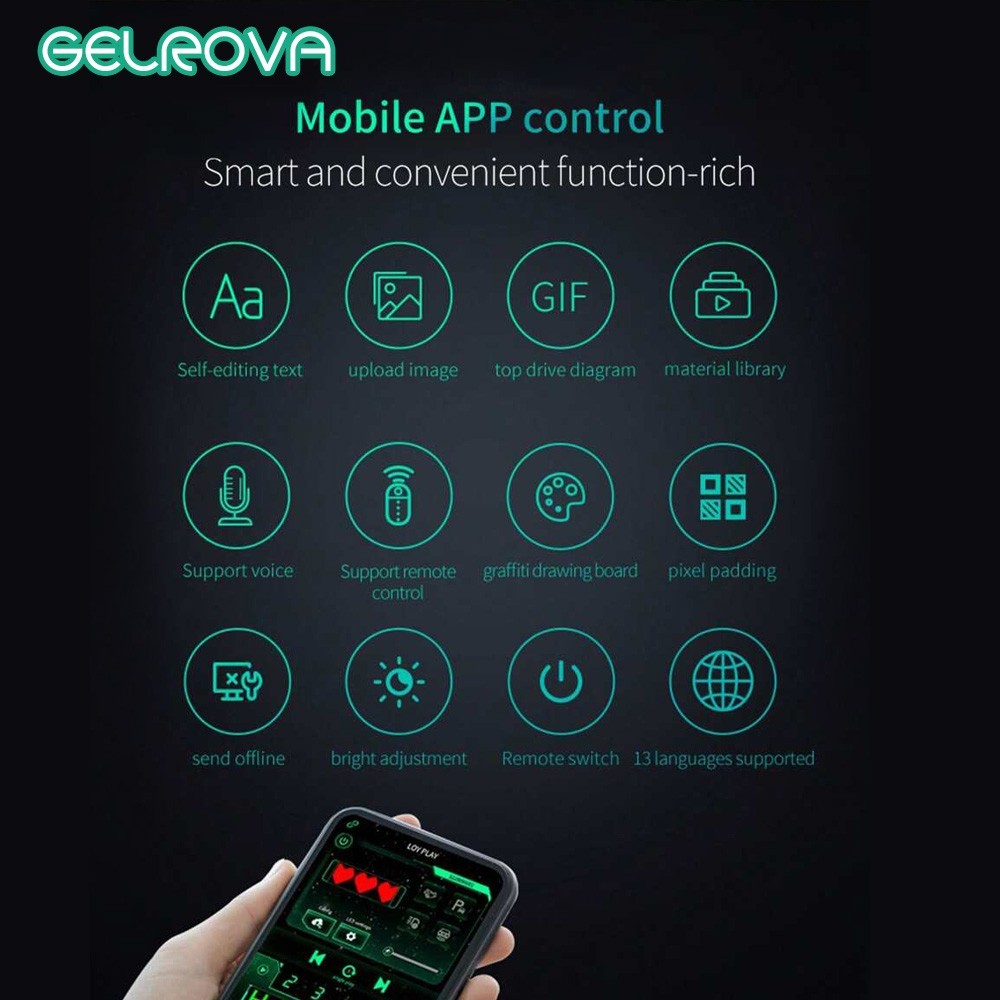 Gelrova Dual-Panel Devil Eyes LED Car Windshield Display w/ Remote & App Control