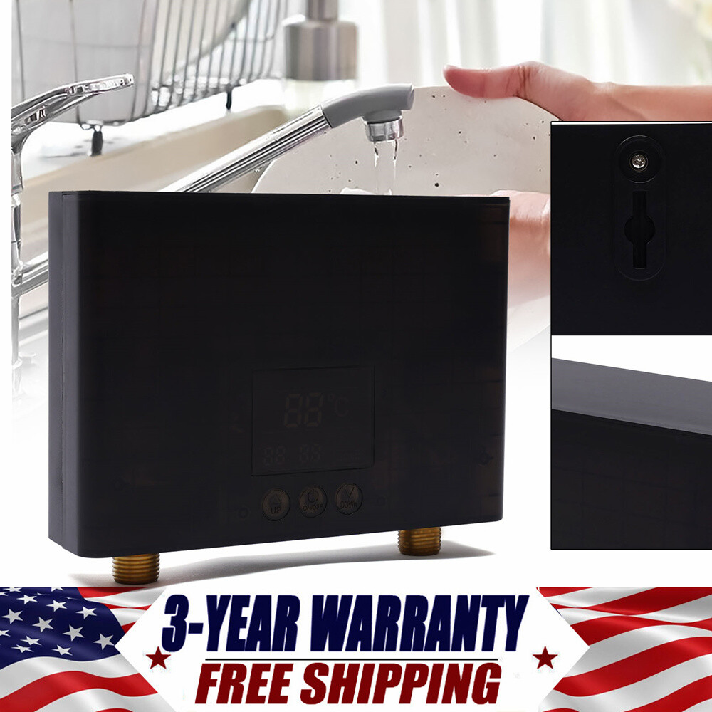 110V Electric Tankless Home Hot Water Heater Whole House Instant Heating 3000W