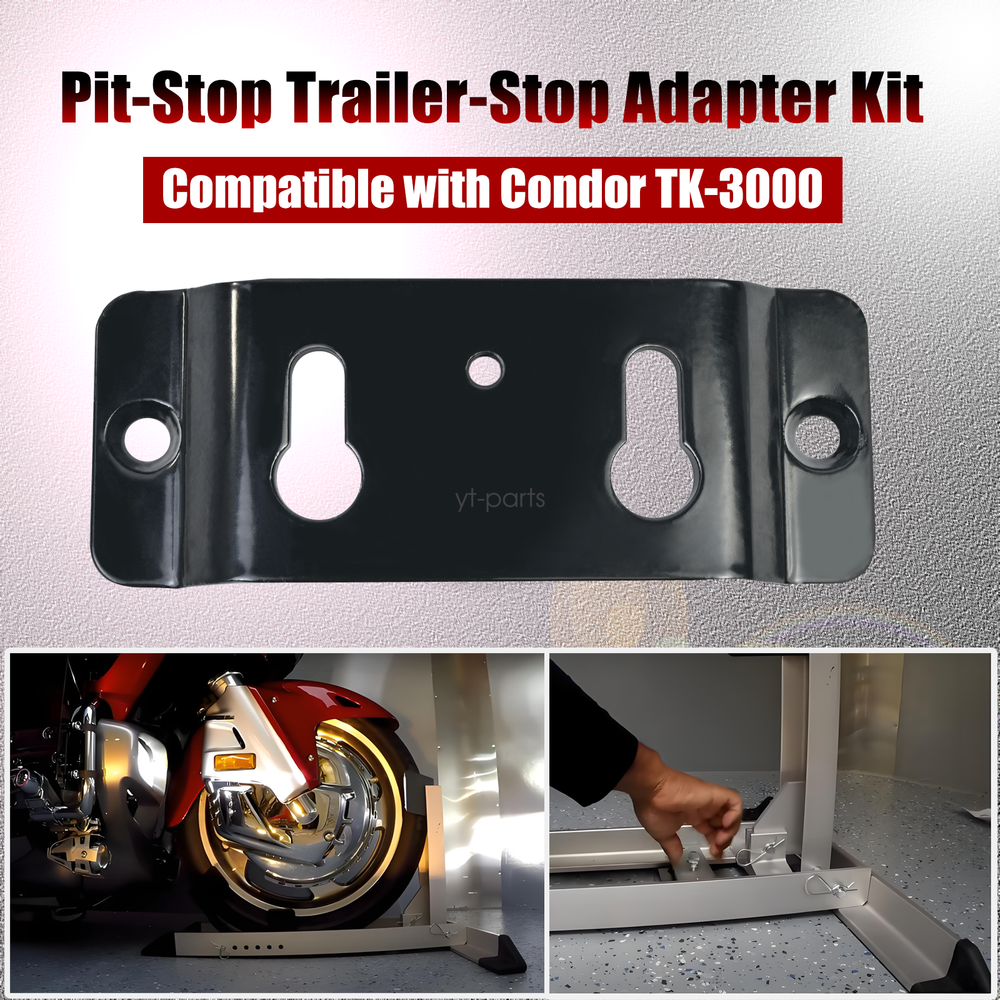 TK-3000 Motorcycle Trailer Stop Adapter Kit For Chock Pit-Stop Wheel System