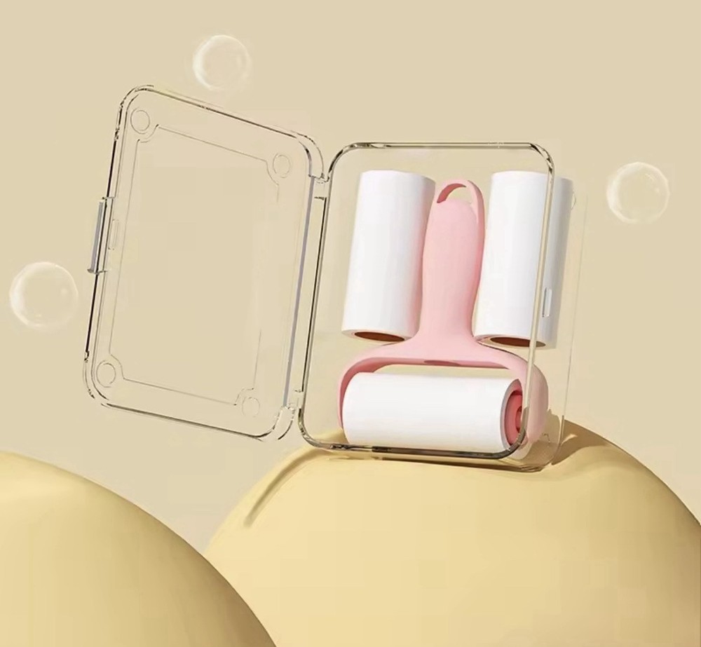 Convenient Mini Lint Roller Tool: 1 Handle + 3 Replacement Rolls.
