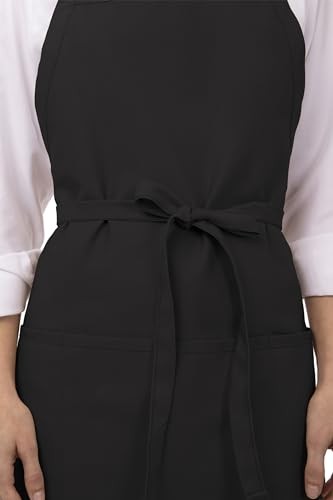 Unisex Three Pocket Apron Black, 2 Pack