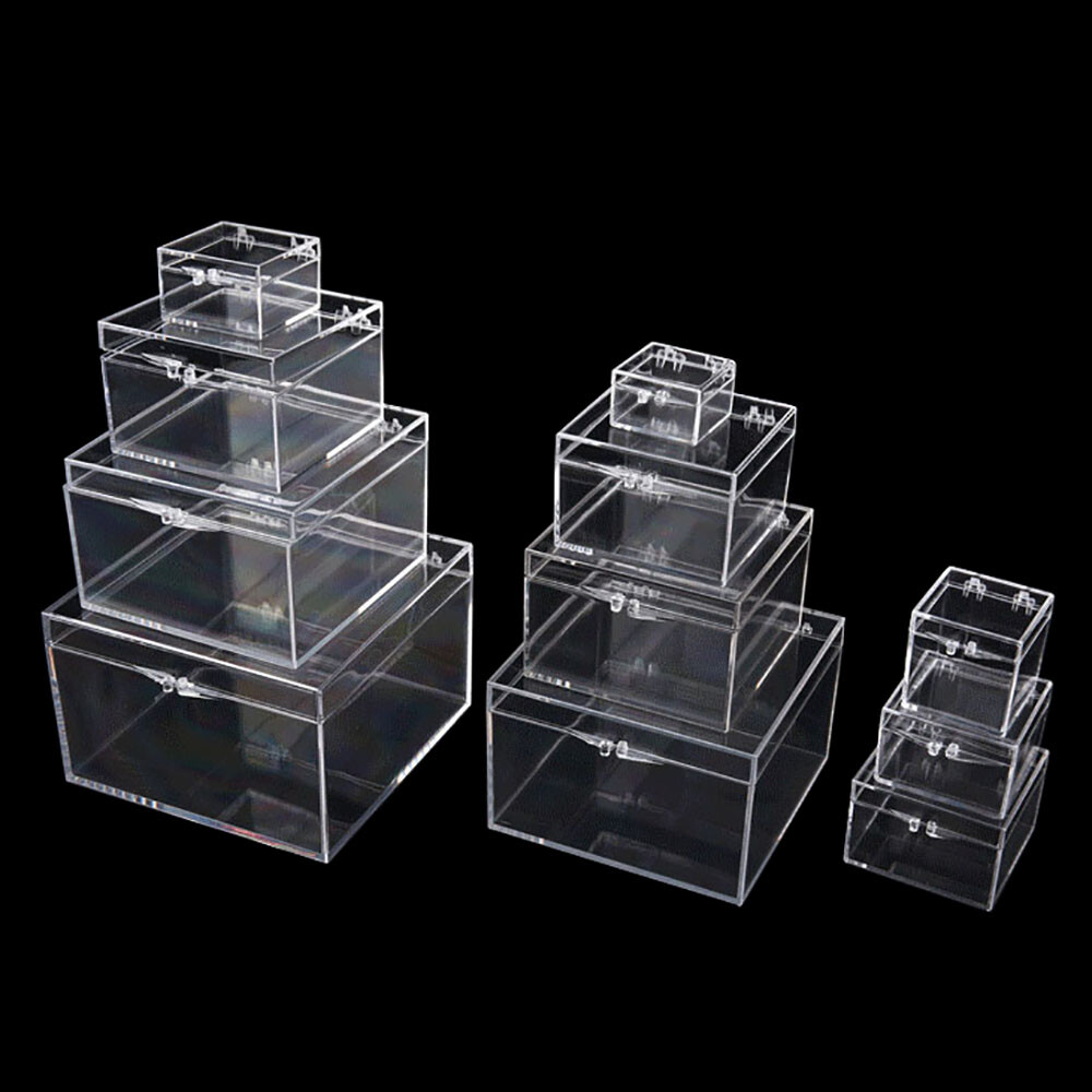 Square Cube Clear PC Small Boxes Storage Compartment Mini Box Plastic PC Box