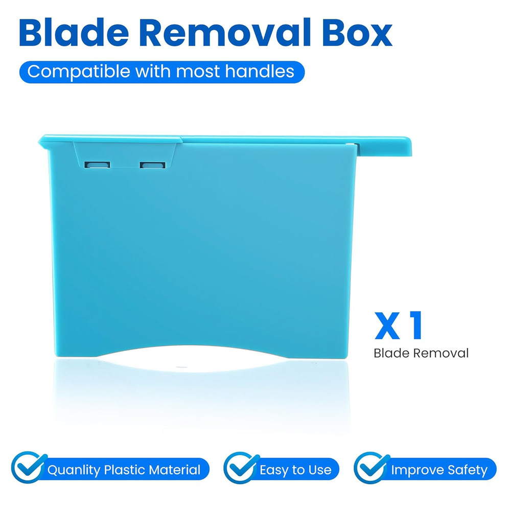 Compact Blade Remover Box, Handheld Blue Sharps Disposal Container, Plastic 1pc.