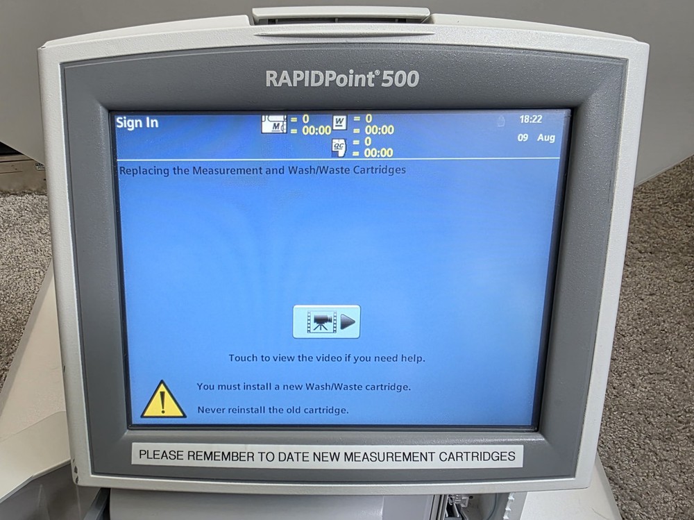 Siemens - RAPIDPoint 500 - Blood Gas Analyzer Bar Code Reader Touchscreen LCD
