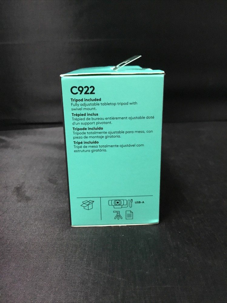 Authentic Logitech C922 Pro Stream HD Webcam - Black (960-001087)