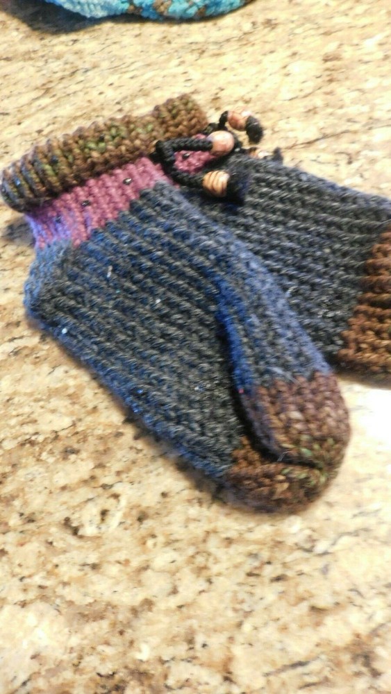 hand knit slipper socks