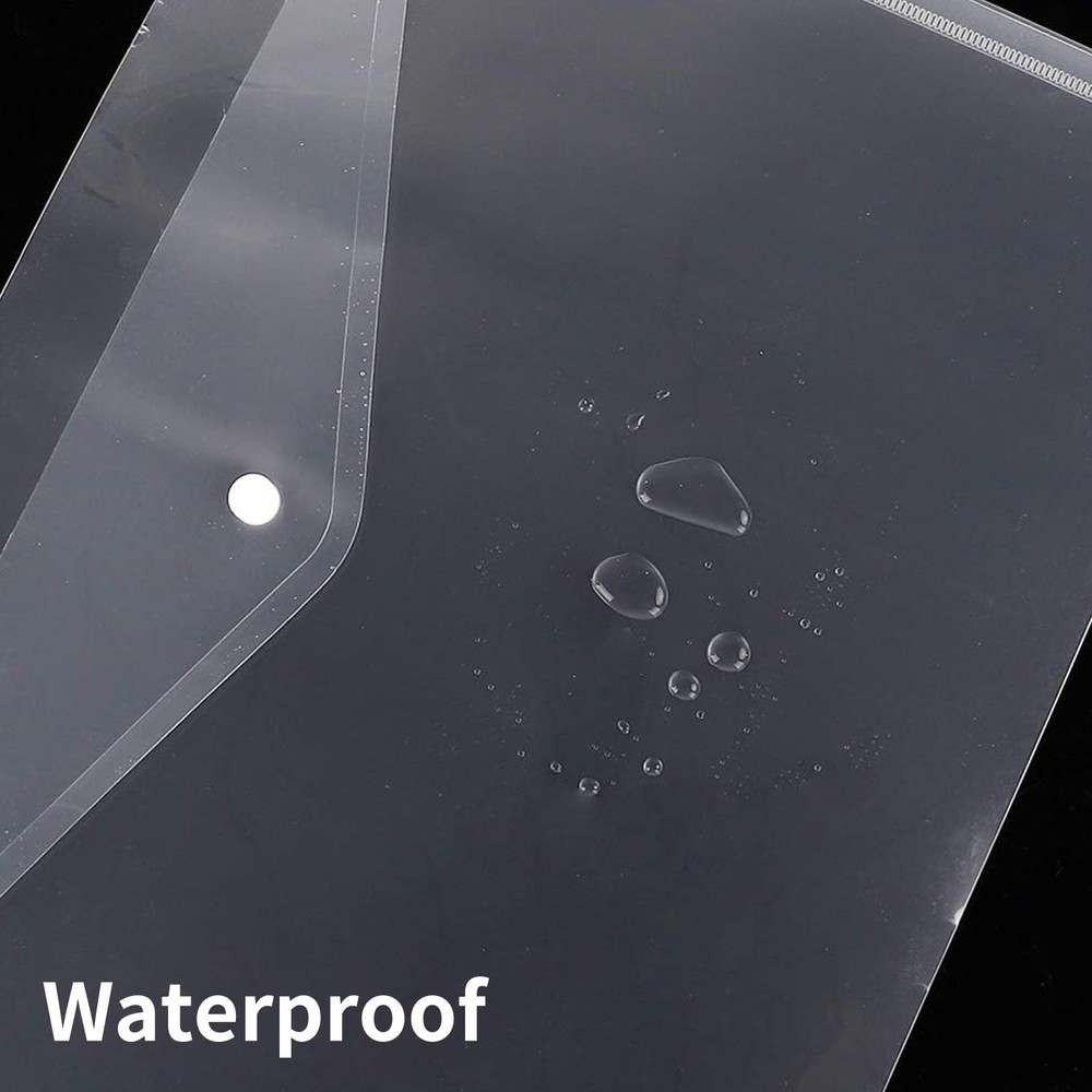 EOOUT 30pcs Plastic Envelopes, Clear Reusable Poly Envelope Waterproof File F...