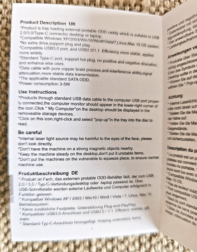 NOS USB Type-A & Type-C External Drive External CD DVD Drive