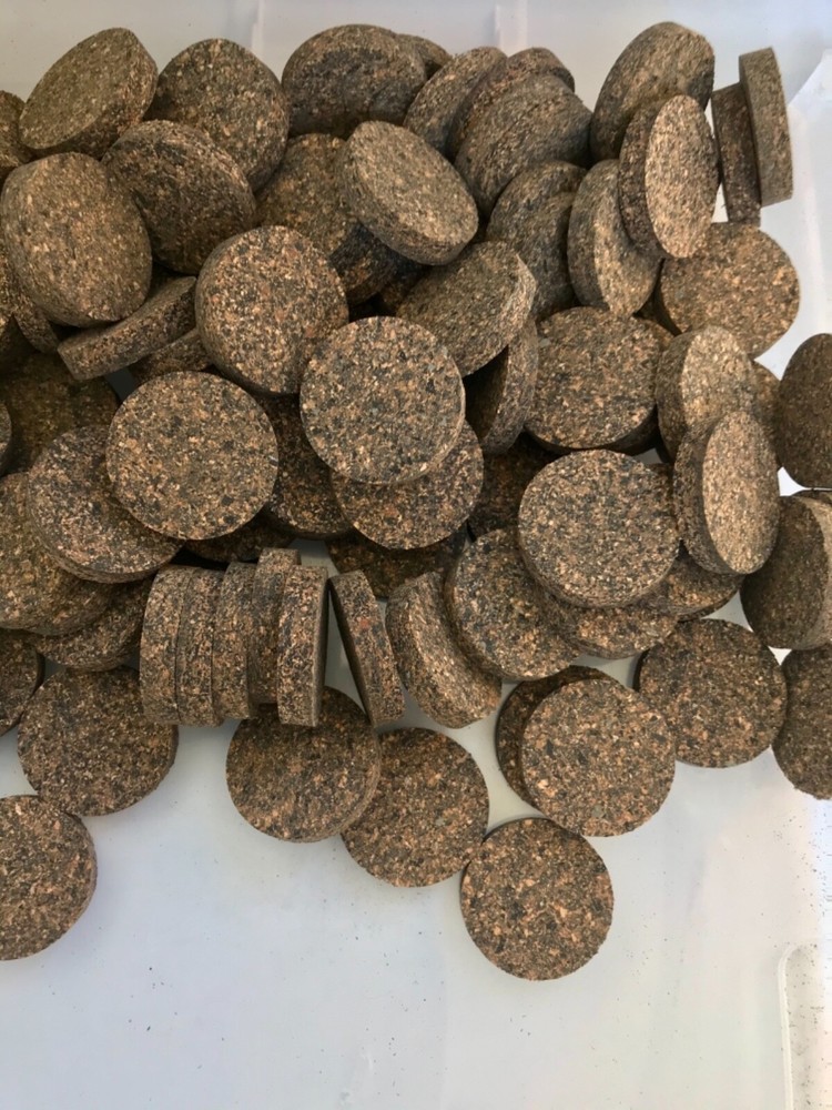Cork Rings 100 Mixed Grain Rubberized #51, 1 1/4" x 1/4” Solid, Blowout!