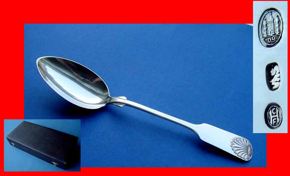 Set 6 large solid spoons, Denmark C. Heise 830 silver around 1909 B396