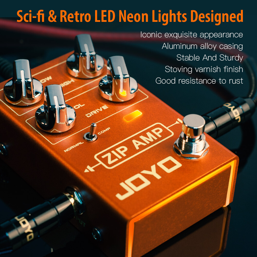 JOYO Compressor Overdrive Pedal Simulate Amplifier AMP Effect + 9V Power Adapter