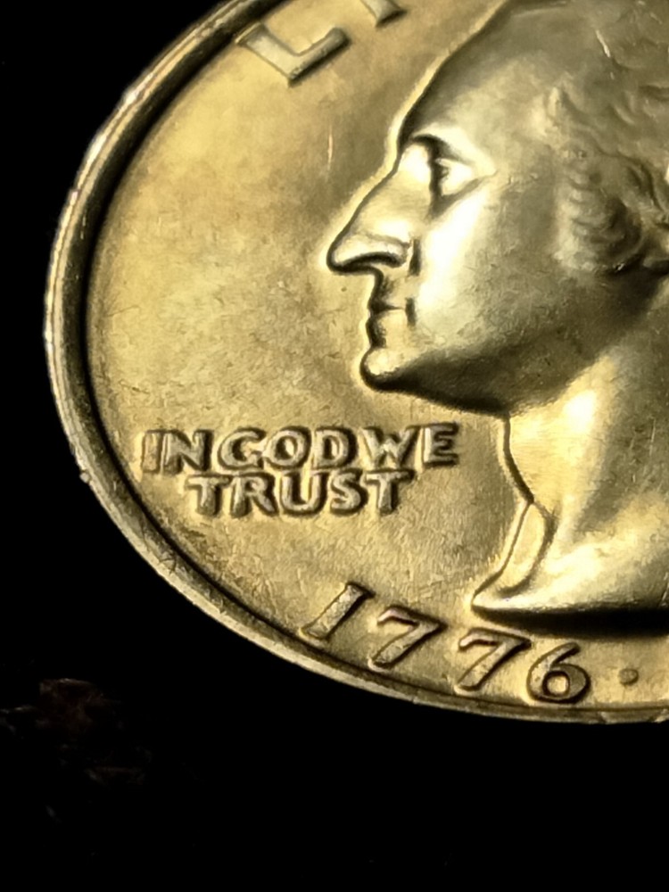1776-1976 P Bicentennial Quarter MAD Light Die Clash Struck Thru Error