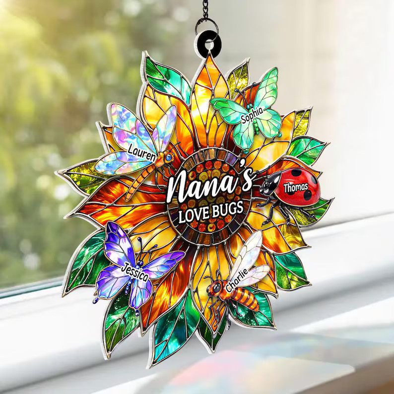 Personalized Grandmas Love Bugs Suncatcher Acrylic