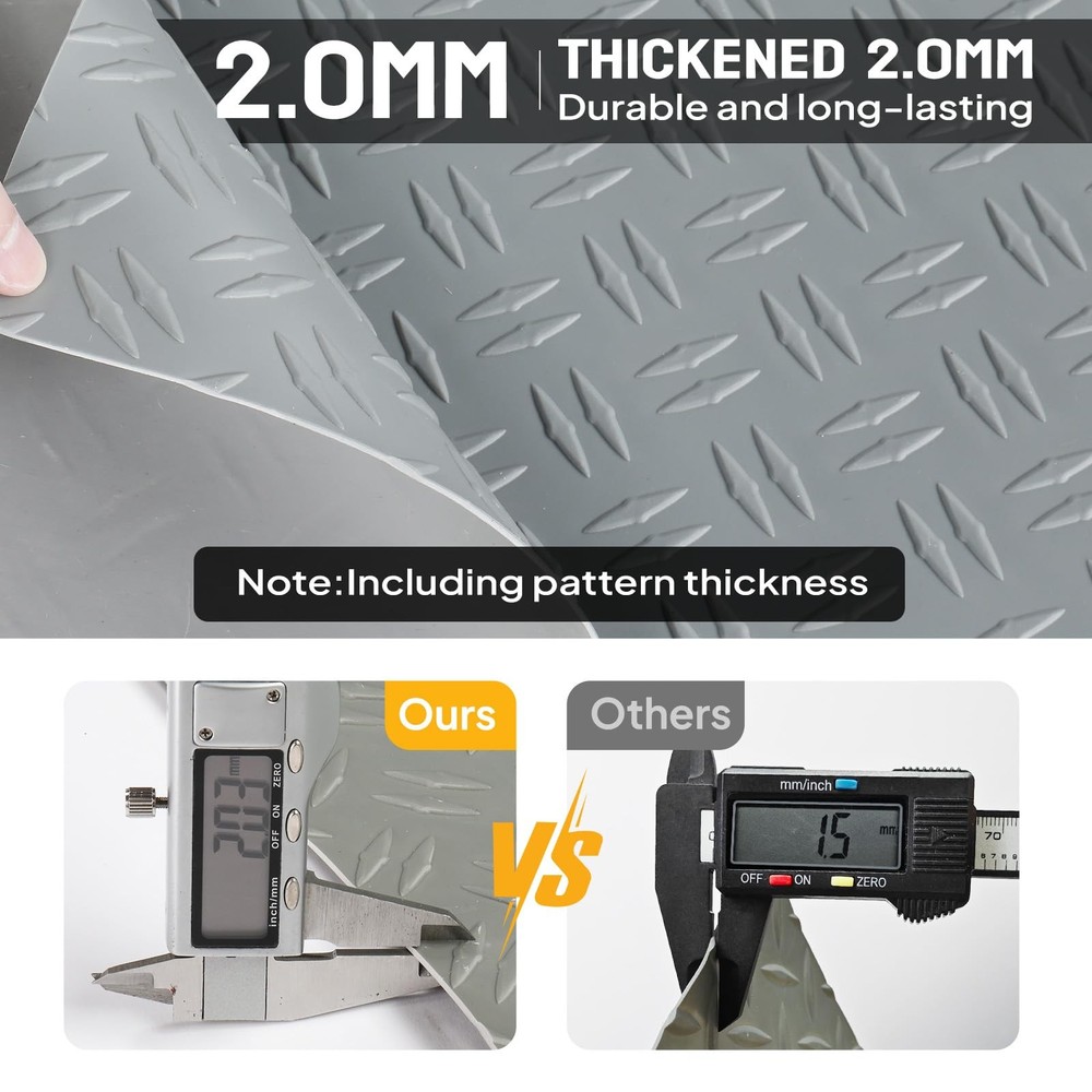 7.5 x 20 英尺加厚钻石板 PVC 车库脚垫车下