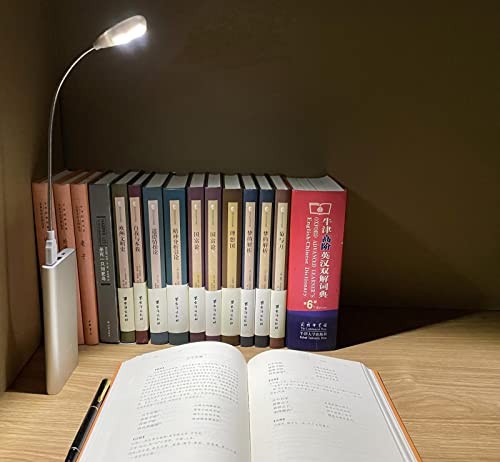 LED USB Reading Lamp Light with 2-Brightness Dimmable Setting, Flexible White