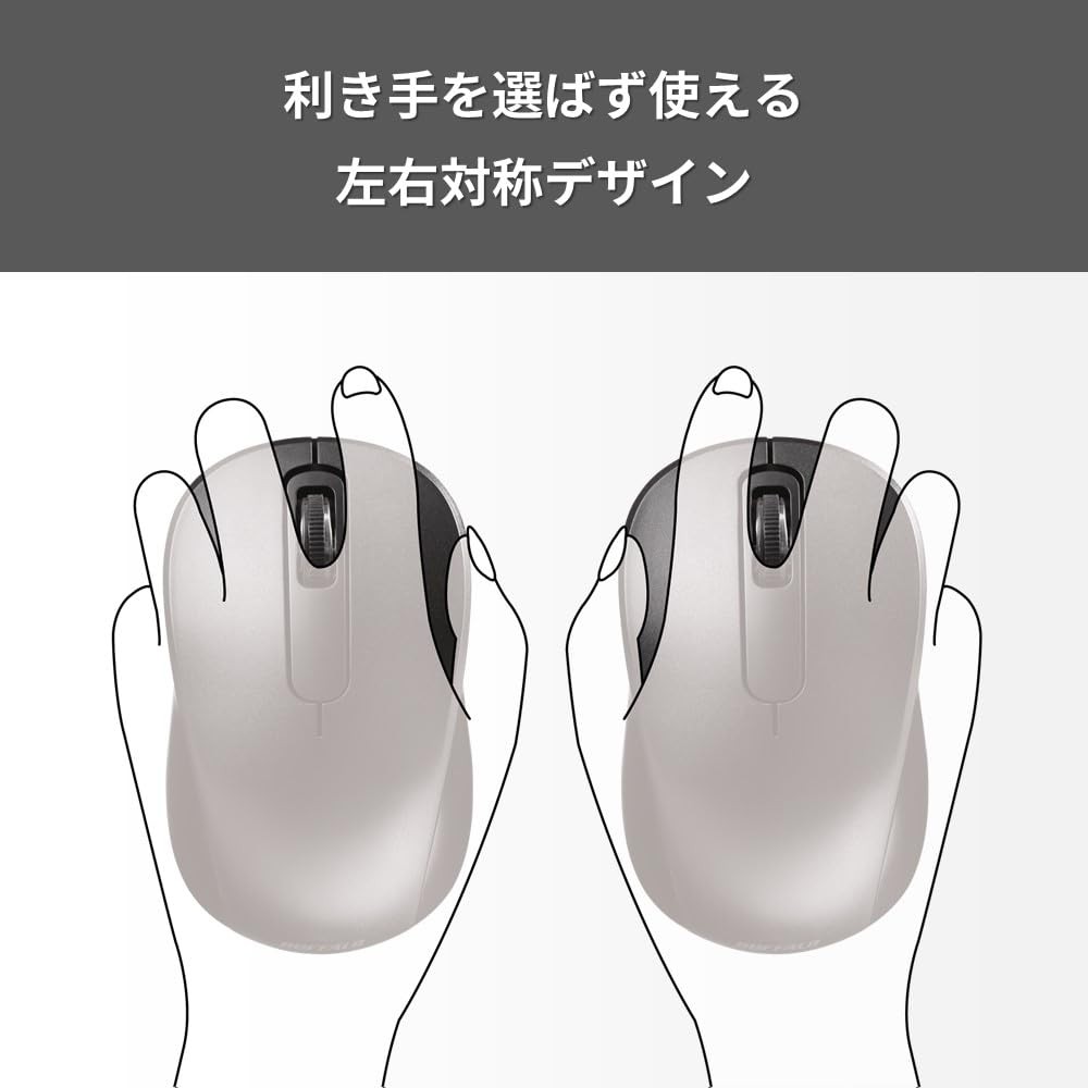 Wireless Bluetooth 5.0 Mouse, 3-Button, Symmetrical, Black, BSMRB015BK