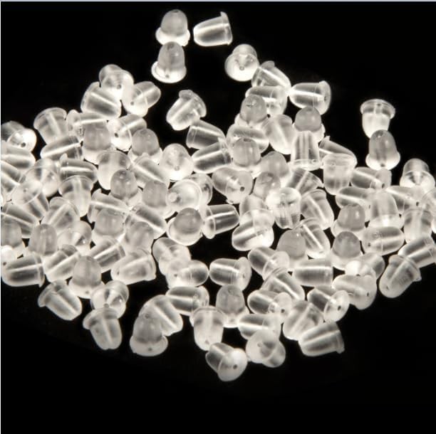 300 Durable Clear Silicone Earring Backs - Comfortable Safety Pads for Studs
