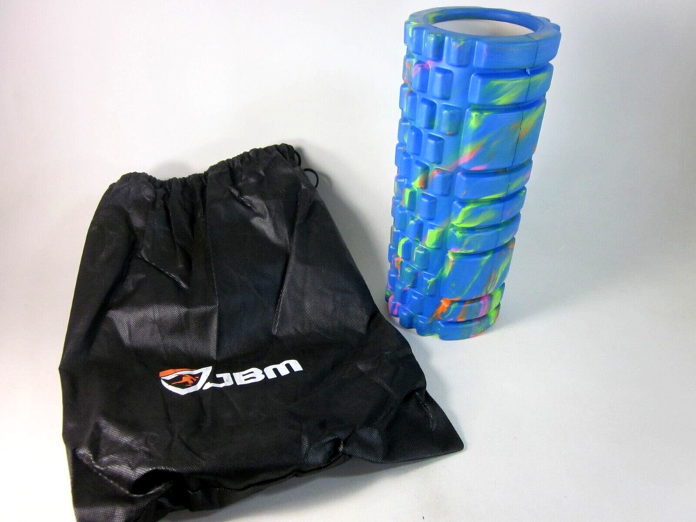 JBM FOAM ROLLER FOR DEEP TISSUE MASSAGE EXERCISE ROLLER,BLUE/MULTI,NEW